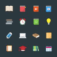 Learning education color icons set N2