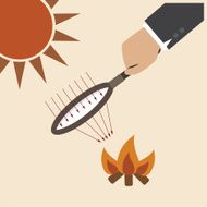 Magnifying lens with sun light creat fire