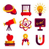 Physics and Astronomy Icons Set