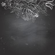 Black chalkboard with flowers N2