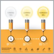 Education And Learning Pencil With Light Bulb Step Diagram Infographic