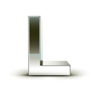 3d silver steel letter L N3