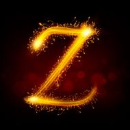 3d sparkler firework letter Z