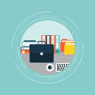 Office items flat styled