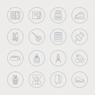 stationery line icon set N8