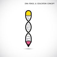 Creative pencil and DNA symbol Education business concept N2