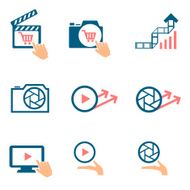 Video and photo bicolor flat icons