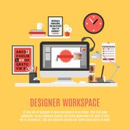 Designer Workspace Illustration