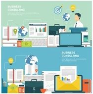 Concepts for web banners and promotions Flat design concepts business consulting N5