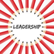 Leadership word with pencil background