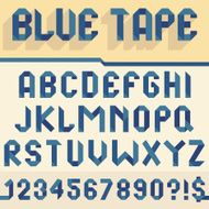 Blue tape alphabet