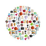 Back to School icon circle illustration vector N2