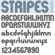 Stripes retro style graphic font N2