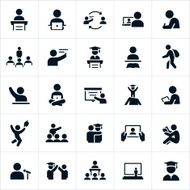 Teacher and Student Education Icons