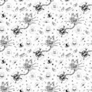 Traditional tattoo biker seamless pattern N2