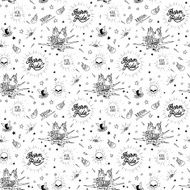 Hand drawn raditional tattoo biker seamless background design N2