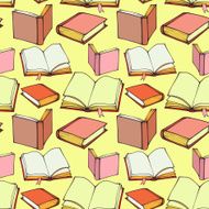 Seamless pattern with decorative books N4