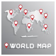 Vector Paper Cut World Map