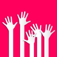 Voting Hands - Paper Cut Palm and Arms Set