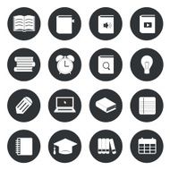 Learning education circle icons set