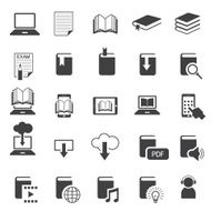 School Online E-Learning E-Book Book Icons Set N2