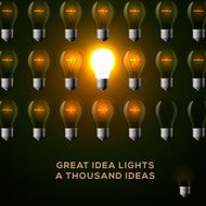 Idea concept row of light bulbs N2