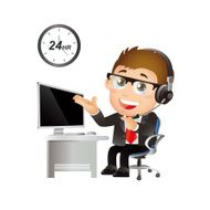 Customer support with headphones