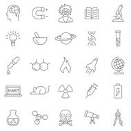 Science line icons set Vector