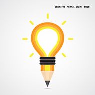 Pencil and light bulb on background N5