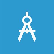 compasses icon white on the blue background