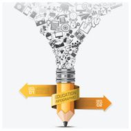 Education And Learning Step Infographic With Spiral Arrow Pencil N2