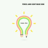 Pencil and light bulb on background N6