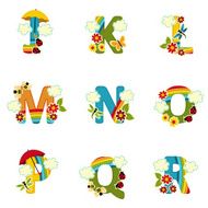alphabet rainbow from J to R N2
