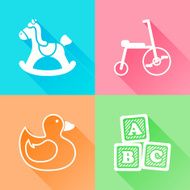 Toys colorful flat icons