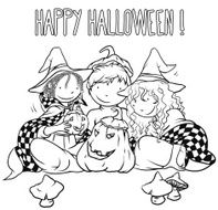 Halloween Kids Coloring Book Page Vector Illustration N2
