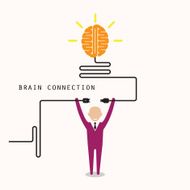Businessman and creative light bulb symbol N2