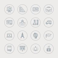 School line icon set N16