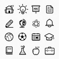 Education symbol line icons set # Vector illustration
