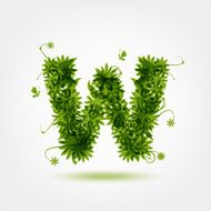 Green eco letter W for your design
