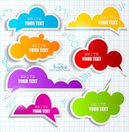 Colorful paper bubble for speech N2