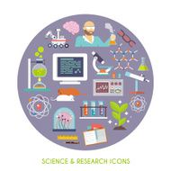 Science And Research Icon Flat N3