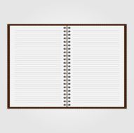 Vector open blank notebook and reminder note N2