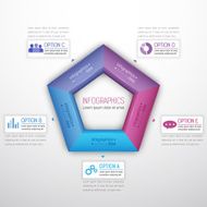 Colorful pentagonal infographics elements