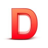 3d red letter D N8