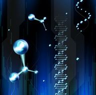molecule on a blue background N6