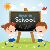 School kids with a sign board N2