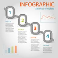 striped infographic chain four steps