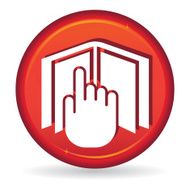 red hand on book icon