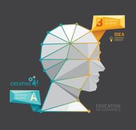 geometric Modern Design head style infographic template N2