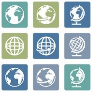 Vector Set of Globe Icons N7